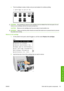 Page 57●The ink cartridge is empty or faulty, and you must replace it to continue printing.
CAUTION:The procedure to remove an ink cartridge must be initiated from the front panel. Do not
remove an ink cartridge until the front panel prompts you.
CAUTION:Remove an ink cartridge only if you are ready to insert another one.
WARNING!Make sure that the printer wheels are locked (the brake lever is pressed down) to prevent
the printer from moving.
Remove an ink cartridge
1.On the printers front panel, select the...