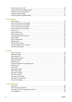 Page 5Turn the buzzer on and off ................................................................................................................. 30
Change the front-panel display contrast ............................................................................................. 31
Change the units of measurement ..................................................................................................... 31
Configure network settings...