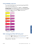 Page 111Printing PANTONE swatch books
You can use the Embedded Web Server to print a swatch book showing emulations of PANTONE
colors as made by your printer, together with a measure of the color difference (ΔE) between each
emulation and the original PANTONE spot color.
To print a swatch book, sele ct the Embedded Web Servers  Main tab, then HP Professional
PANTONE Emulation . Select the PANTONE stock to emulate, and one or more strips of PANTONE
colors that you want to print.  You can select color strips from...