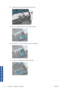 Page 604.Locate the carriage on the right side of the printer.
5.Pull up and release the latc
h on top of the carriage.
6.Lift up the cover. This provid
es access to the printheads.
7.To remove a printhead, lift up the blue handle.
52 Chapter 5   Handle the ink system
ENWW
Handle the ink system
 