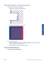 Page 163Lines print double or in the wrong colors
This problem can have various visible symptoms:
●Colored lines are printed double, in different colors.
●The borders of colored blocks are wrongly colored.
To correct this kind of problem:
1.Reseat the printheads by removing them and then reinserting them. See 
Remove a printhead
on page 110 and Insert a printhead on page 112.
2.Align the printheads. See 
Align the printheads on page 164.
Lines are discontinuous
If your lines are broken in the following way:
ENWW...