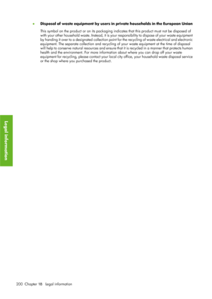 Page 212●Disposal of waste equipment by users in  private households in the European Union
This symbol on the product or on its packaging in dicates that this product must not be disposed of
w i t h  y o u r  o t h e r  h o u s e h o l d  w a s t e .  I n s t e a d ,  i t  i s  y o u r  r e s p o n s i b i l i t y  t o  d i s p o s e  o f  y o u r  w a s t e  e q u i p m e n t
by handing it over to a designated collection poin t for the recycling of waste electrical and electronic
equipment. The separate...