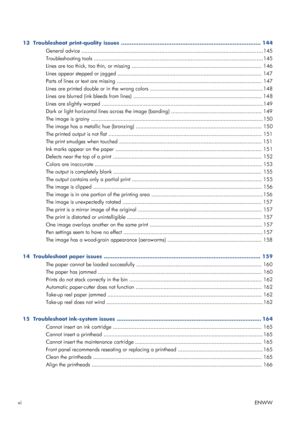 Page 613  Troubleshoot print-quality issues ................................................................................ 144General advice ................................................................................................................ .... 145
Troubleshooting tools ......................................................................................................... ... 145
Lines are too thick, too thin, or missing...