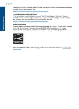 Page 48conserves resources by reselling some of its most popular products. For more information regarding 
recycling of HP products, please visit:
www.hp.com/hpinfo/globalciti zenship/environment/recycle/ 
HP inkjet supplies recycling program 
HP is committed to protecting the environmen t. The HP Inkjet Supplies Recycling Program is 
available in many countries/regio ns, and lets you recycle used print cartridges and ink cartridges 
free of charge. For more information, go to the following Web site:...