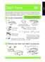 Page 1English
HP Deskjet 6980 Series Setup Guide1
English
Follow these steps to set up the hardware and connect the HP Deskjet printer to the 
network or directly to your computer. If you have connection problems during setup, 
see the “Troubleshooting a wireless connection” or “Troubleshooting an Ethernet 
connection” section of the network guide.
 Locate components
 Remove rear door and attach accessories
Reference guide
Printer software CD (Win/Mac)
(Includes the onscreen user guide)Power supply
Power...