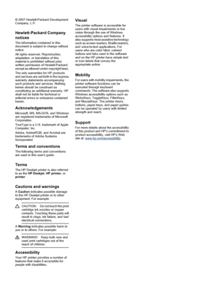 Page 2© 2007 Hewlett-Packard Development
Company, L.P.
Hewlett-Packard Company
notices
The information contained in this
document is subject to change without
notice.
All rights reserved. Reproduction,
adaptation, or translation of this
material is prohibited without prior
written permission of Hewlett-Packard,
except as allowed under copyright laws.
The only warranties for HP products
and services are set forth in the express
warranty statements accompanying
such products and services. Nothing
herein should...