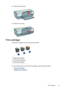 Page 214.Raise the output tray.
5.Raise the input tray.
Print cartridges
Three print cartridges can be used with the printer.
1Black print cartridge
2Tri-color print cartridge
3Photo print cartridge
For information about using the print cartridges, see the following topics:
•
Use print cartridges
•
Replace print cartridges
Print cartridges 19
 