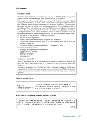 Page 59FCC statement
FCC statement
The United States Federal Communications Commission (in 47 CFR 15.105) has specified  that the following notice be brought to the attention of users of this product.  
This equipment has been tested and found to comply with the limits for a Class B digital  device, pursuant to Part 15 of the FCC Rules.  These limits are designed to provide reason-able protection against harmful interference in a residential installation.  This equipment generates, uses and can radiate radio...