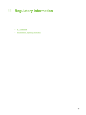 Page 16111Regulatory information
●FCC statement
●
Miscellaneous regulatory information
151
 