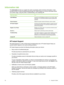 Page 92Information tab
The Information  tab lets you register the printer and display printer hardware information. It also
provides access to online troubleshooting through HP Instant Support, as well as information about
your printer usage, using the printer, troubleshooting, and contacting H\
P.
Click this button...To...
myPrintMileageAccess the myPrintMileage website and your printer usage
information. You must have Internet access to perform this
operation.
Printer HardwareDisplay the printer model and...