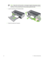 Page 52NOTEWhen 215.9 x 279.4 mm (8.5 x 11 inch) paper is  loaded in the input tray, the tray
extension will close to the edge of the paper and leave a slight gap between the extension
and the tray. The tray extends further to accommodate larger-sized media.
7 Lower the output tray to its horizontal position.
HP Deskjet 9800
8Extend the output tray if necessary.
42 4  Printing and loading media 
 