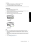 Page 24Guidelines 
• For maximum fade resistance, use HP Advanced Photo Paper.
• Verify that the plain paper that you are using is flat. 
• Do not exceed the paper tray capacity: 80 sheets of paper.
Prepare to print 
1. Slide the paper guide all the way to the left. 
2. Verify that the photo paper is flat. 
3. Place the photo paper in the right side of the tray. The side to be printed on should 
face down and the short edge should point towards the printer. 
4. Push the paper into the printer until it stops....