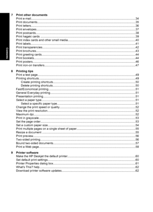 Page 57 Print other documents
Print e-mail................................................................................................................................34
Print documents........................................................................................................................35
Print letters................................................................................................................................36
Print...