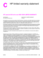 Page 139C
HP limited warranty statement
HP LaserJet 3015 all-in-one ONE-YEAR LIMITED WARRANTY
HP PRODUCT
HP LaserJet 3015 all-in-oneDURATION OF LIMITED WARRANTY
One year
HP warrants to you, the end-user customer, that HP hardware, accessories, and supplies will be free from defects
in materials and workmanship after the date of purchase, for the period specified above. If HP receives notice of
such defects during the warranty period, HP will, at its option, either repair or replace products which prove to be...