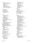 Page 294jobsformatted incorrectly 125
not printing, troubleshooting 122
private 86
proof-and-hold 85
retention 221
Retrieve Job menu 206
stopped, troubleshooting 124
storing, memory requirements 84
K
keys, control panel 13
kit, maintenance part number 199
kit, printer maintenance message, clearing 227
using 115
L
labels fuser modes 218
output bin, selecting 56
printing 64
specifications 239
landscape orientation duplexing options 73
PCL commands 257
language, control panel 24, 120, 224
languages, printer...