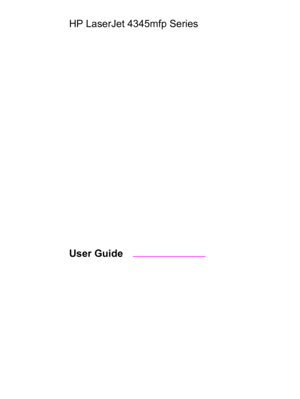 Page 3HP LaserJet 4345mfp Series
User Guide
 