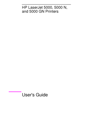 Page 3HP LaserJet 5000, 5000 N, 
and 5000 GN Printers
Users Guide
 