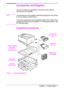 Page 19ENChapter 1:  Printer Basics 7
Accessories and Supplies
You can increase the capabilities of the printer with optional 
accessories and supplies.
NoteUse accessories and supplies specifically designed for the printer 
to ensure optimum performance.
The printer supports two enhanced input/output (EIO) cards. Other 
accessories and options are available. For ordering information, see 
the following page.
Suggested Accessories
Figure 3 Optional Accessories
HP JetDirect
print server EIO 
card
Hard disk
EIO...