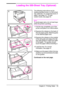 Page 45ENChapter 2:  Printing Tasks 33
Loading the 500-Sheet Tray (Optional)
The following instructions are for 
loading standard sizes in a 500-sheet 
tray (optional). For supported sizes of 
paper, see page A-5. To load 
custom-sizes, see page 50.
Note
To avoid paper jams, do not load trays 
while the printer is printing.
1Pull the tray completely out of the 
printer and place it on a flat surface.
2Squeeze the release on the back of 
the rear paper guide. Slide the guide 
to the desired paper size.
3Squeeze...