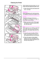 Page 8068 Chapter 3:  Printer Maintenance  EN
Cleaning the Printer
Before beginning these steps, turn the 
printer off and unplug the power cord.
1Open the top cover and remove the 
toner cartridge.
WARNING!
Avoid reaching too far into the printer. 
The adjacent fusing area might be hot!
Caution
To prevent damage to the toner 
car tridge, do not expose it to light for 
more than a few minutes.
2Wipe any dust or dirt off the paper 
feed guides (shaded areas) with a 
dry, lint-free cloth.
Note
If toner gets on...