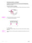 Page 134132Chapter 6 Problem solving ENWW
Preventing wrinkles on envelopes
If envelopes are wrinkled when printed, first ensure that you are using supported types of 
envelopes. Then, use the following procedure to move the fuser levers to the higher position 
while printing the envelopes.
To prevent wrinkles on envelopes
1Open the left door (If an optional output device is installed, first slide it away from the printer).
WA R N I N G ! Avoid touching the adjacent fusing area. It can be HOT.
2 Locate and lift...