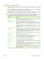 Page 133Adjust the copy settings
The device offers several features so you can optimize copied output. These features are all available
on the Copy screen.
The  Copy  screen consists of several pages. From the first page, touch  More Options to go to the next
page. Then touch the up or down arrow buttons to scroll to other pages.
For details about how to use an option, touch the option, and then touch the help (
) button in the upper-
right corner of the screen. The following table provides an overview of the...