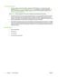 Page 20Environmental features●Firmware updates provide the ability to upgrade the MFP firmware. To download the latest
firmware, go to 
www.hp.com/go/ljm9059mfp_firmware
 and follow the onscreen instructions. To
easily send firmware updates to multiple products, use the HP Web Jetadmin software (go to
www.hp.com/go/webjetadmin ).
NOTE:HP Web Jetadmin 10.0 or later is required for full support of this product.
●Internal hard disk can be used to store selected print jobs. It can support RIP ONCE technology,
and...