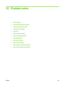 Page 19312 Problem solve
●Solve problems
●
Determining Solve MFP problems
●
Control-panel message types
●
Control-panel messages
●
Clear jams
●
Media-handling problems
●
Solve print-quality problems
●
Solve fax problems
●
Solve copy problems
●
Solve e-mail problems
●
Solve network connectivity problems
●
Solve common Macintosh problems
ENWW 179
 