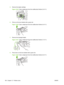 Page 2105.Remove the staple cartridge.
Figure 12-45   Clear a staple jam from the multifunction finisher (5 of 11)
6.Pull up on the lever labeled with a green dot.
Figure 12-46   Clear a staple jam from the multifunction finisher (6 of 11)
7.Remove the damaged staple.
Figure 12-47   Clear a staple jam from the multifunction finisher (7 of 11)
8.Press down on the lever labeled with a green dot.
Figure 12-48   Clear a staple jam from the multifunction finisher (8 of 11)
196 Chapter 12   Problem solve ENWW
 