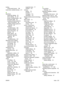 Page 265lockingcontrol panel menus 158
loose toner, problem-solving 211
M
Macintosh AppleTalk settings 29
driver settings 61,  62
drivers, troubleshooting 226
HP Printer Utility 59
installing printing system fordirect connections 58
installing printing system for networks 59
problems, troubleshooting 226
removing software 61
resize documents 62
software 58
staple options 64
supported operating systems 58
USB card, troubleshooting 227
Macintosh driver settings custom-size paper 62
Job Storage 65
Services tab 65...