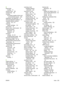 Page 267R
Ready lightlocating 12
real-time clock 160
recipient lists 135
recycling HP printing supplies returns and
environmental program 240
registration, tray alignment 42
removing Macintosh software 61
repeating defects, problem- solving 212,  217
replacing
staple cartridges 101
reset button 12
Resets menu, control panel 46
resize documents
Macintosh 62
Windows 97
resolution
settings 42,  60
troubleshooting quality 207
Resolution Enhancement
technology (REt) 42,  60
REt (Resolution Enhancement
technology 42...