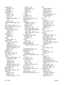 Page 268special mediaguidelines 80
special paper guidelines 80
specifications
acoustic 236
electrical 235
media 75
operating environment 171,236
physical 234
specks, problem-solving 209, 215
speed dial list, printing 147
spots, problem-solving 209,  215
staple cartridges empty, stop or continue
settings 101
loading 101
staple options
Macintosh 64
Windows 97
stapler
default settings 18
stapler/stacker
empty, stop or continuesettings 101
loading staples 101
selecting output location 91
staple jams, clearing 198...