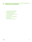 Page 613 Software for Windows
●Supported operating systems for Windows
●
Supported printer drivers for Windows
●
HP Universal Print Driver (UPD)
●
Select the correct printer driver for Windows
●
Priority for print settings
●
Change printer-driver settings for Windows
●
Supported utilities
●
Software for other operating systems
ENWW 47
 