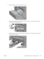 Page 3114.Slide the duplexer away from the product to remove it.
5.Carefully flex the left-hand side of fuser-entrance  guide to release it, and then rotate the guide out
and away from the product to remove it.
1
2
6. Squeeze the two blue tabs on the fu ser to release it, slightly lift it up and then pull the fuser straight
out of the product to remove it.
ENWW Paper feeds incorrectly or becomes jammed
291
 