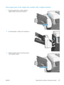 Page 297Clear paper jams in the stapler (for models with a stapler/stacker)
1.Press the release latch, and then slide the
stapler/stacker away from the product.  
2.
If jammed paper is visible, pull it straight out.  
3.Slide the stapler/stacker toward the product
until it latches in place.  
ENWW
Paper feeds incorrectly or becomes jammed
277
 