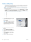 Page 176Walk-up USB printing
This product features walk-up USB printing, so you can quickly print files without sending them from a
computer. The product accepts standard USB storage accessories in the USB port on the front of the
product. You can print the following types of files:
NOTE:You must enable this feature by using the co ntrol-panel menus or the HP Embedded Web
Server before it can be used.
To enable this feature by using the control-panel menus, access the  Administration menu, General
Settings  sub...