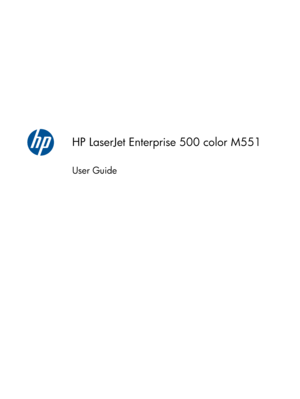 Page 3HP LaserJet Enterprise 500 color M551
User Guide
 