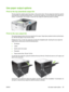 Page 101Use paper output options 
Print to the top (standard) output bin
The top output bin collects paper face-down, in the correct order. The top output bin should be used for
most print jobs, including transparencies. To use the top output bin, be sure that the rear output bin is
closed. To avoid jams, do not open or close the rear output bin while the product is printing.
1
Print to the rear output bin
The product always prints to the rear output bin if it is open. Paper that is printed to this bin will exit...