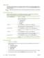 Page 106Wake time
The wake time feature allows you to instruct the product to wake at a certain time on selected days, to
eliminate waiting for the warm-up and calibration periods. You must have the SLEEP MODE setting on
to set the wake time.
NOTE: Make sure that the real-time clock is set to the correct date and time before you set the wake
time.
Set the real-time clock
Use the real-time clock feature to set the date and time settings. The date and time information is
attached to stored print jobs, so you can...