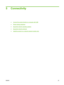 Page 375 Connectivity
●Connect the product directly to a computer with USB
●
Printer sharing disclaimer
●
Supported network operating systems
●
Supported network protocols
●
Install the product on a network (network models only)
ENWW27
 