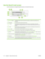 Page 124Use the Send E-mail screen
Use the touchscreen to navigate through the options on the Send E-mail screen.
1Send E-mail buttonTouching this button scans the document and s ends an e-mail file to the provided e-mail
addresses.
2Home buttonTouching this button opens the Home screen.
3From:  fieldTouch this field to open the keyboard, and th en type your e-mail address. If the system
administrator has configured the device to do so,  this field might automatically insert a default
address.
4To:  fieldTouch...