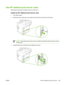 Page 251Use HP Jetdirect print server cards
Follow these procedures to install or remove an EIO card.
Install an HP Jetdirect print server card
1.Turn off the device.
2. Remove the two screws and cover plate from the EIO slot on the back of the device.
NOTE Do not discard the screws or the cover plate. Save them for future use if you remove
the EIO card.
3. Install the EIO card in the EIO slot and tighten the screws.
ENWW Use HP Jetdirect print server cards 239
 