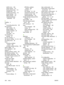 Page 258LDAP errors 160
LDAP support 110
loading documents 113
recipient lists 115
sending documents 113
server settings 110
SMTP support 110
validating gatewayaddresses 197
F
FastRes 2
fax connecting phone line 120
fax accessory ADF, loading 66
default settings 21
printing schedule 26
settings 45
user guide 119
Fax Activity Log clearing 47
fax port, locating 5
fax reports, printing 18,  45,  125
Fax Setup menu 36
faxes receiving, problem-
solving 195
sending, problem-solving 194
faxing, digital 121
FCC...