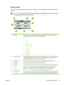 Page 31Home screen
The home screen provides access to the device features, and it indicates\
 the current status of the
device.
NOTEDepending on how the system administrator  has configured the device, the features
that appear on the home screen can vary.
1FeaturesDepending on how the system administrator has configured the device, the features that
appear in this area can include any of the following items:
● Copy
● Fax
● E-mail
● Secondary E-mail
● Network Folder
● Job Storage
● Workflow
● Supplies Status
●...