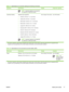 Page 83OperationDimensions1WeightOutput-bin capacity2
NOTEAutomatic stapling is not supported
for rotated A4- or letter-size media.
Automatic stackingStandard sizes supported:
●A4 (297 x 210 mm; 11.7 x 8.27 inch)
●Letter (279 x 216 mm; 11 x 8.5 inch)
●B4-JIS (257 x 364 mm; 10.1 x 14.33 inch)
●B5-JIS (257 x 182 mm; 10.1 x 7.2 inch)
●Legal (216 x 356 mm; 8.5 x 14 inch)
●Executive (267 x 184 mm; 10.5 x 7.25 inch)
●A5 (210 x 148 mm; 8.27 x 5.83 inch)
●Executive JIS (216 x 330 mm; 8.5 x 13 inch)
●A3 (297 x 420 mm;...