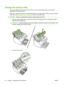 Page 60Change the pickup roller
Normal use with good media causes wear. The use of poor media might require more frequent 
replacement of the pickup roller. 
If the device regularly mispicks (no media feeds thro ugh), you might need to change or clean the pickup 
roller. See Clean the pickup roller on page 53  to order a new pickup roller.
CAUTION:Failure to complete this procedure might damage the device.
1.Open the print-cartridge door, and remove the old print cartridge. See the recycling information 
inside...