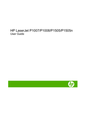 Page 3HP LaserJet P1007/P1008/P1505/P1505n
User Guide
 