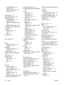 Page 154
Documentation tab 49
Help tab 49
Network Settings tab 53
Status tab 48
I
image quality 51
improving print quality 92
information pages Configuration page 46
Demo page 46
Network Configuration page46
Supplies Status page 46
Information tab (embedded Web server) 55
input tray
loading media 24
tray 1 4
tray 2 4
IP address 83
J
jams, clearing 97
L
labels guidelines for using 20
printing on 28
letterhead guidelines for using 22
printing on 29
license, software 141
life expectancy, print cartridge
114
light...