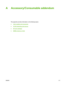 Page 121
A Accessory/Consumable addendum
This appendix provides information on the following topics:
●
Order supplies and accessories
●
10/100 networking print servers
●
HP print cartridges
●
DIMMs (memory or font)
ENWW 111
 