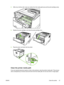 Page 71
2.With a dry, lint-free cloth, wipe any residue from the media-path area and the print-cartridge cavity.
3.Replace the print cartridge, and close the print-cartridge door.
4.Plug the power cord back into the printer.
Clean the printer media path
If you are experiencing toner specks or dots on the printouts, clean the printer media path. This process
uses a transparency to remove dust and toner from the media path. Do not use bond or rough paper.
ENWW Clean the printer 61
 